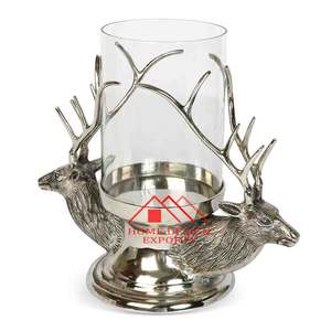 Soportes de asta de aluminio, portavelas con votivo de vidrio para decoración de centros de mesa - Product Image 5