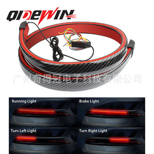 Qideguan Car Carbon Fiber Rear Spoiler <b>Led</b> Tail <b>Light</b> 120cm Black 12v Universal Sedan Strobe <b>Light</b> - Product Image 3