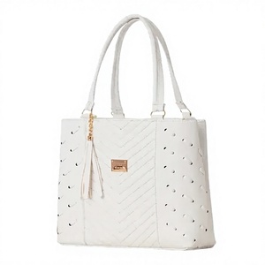 Bolso Tote Casual Blanco para Mujer Fana Cristina M3878, con Remaches de Diamantes, Forro de PU, Bolso de Mano para Boda, Cierre Abierto, Gran Capacidad - Product Image 2