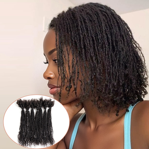 Extensiones de Cabello Humano de Lujo de 8-20 Pulgadas, Sister Locks Hechas a Mano, Interlock Locs con Puntas Rizadas, Microlocs, Dreadlocks Suaves Permanentes, Cabello Virgen - Product Image 1