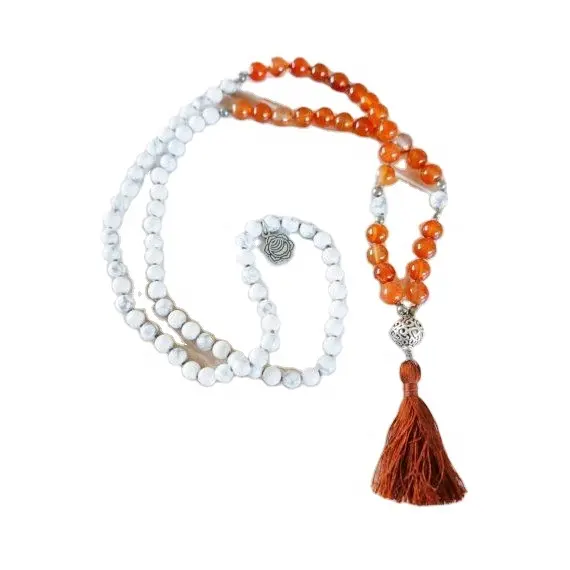 Großhandel New Fashion Multi color Kristall perlen Knoten Halskette Japamala Nature del stein Halskette Schmuck Frauen Männer