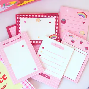 Alas memo stroberi merah muda lucu siswa kreatif kertas rencana DIY kertas pesan kertas catatan 50 lembar