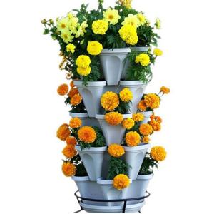 Systèmes d'agriculture verticale : Pots à fraises empilables utilisables avec des plantes à fleurs/vertes, pour culture hydroponique et en terre – CLASSIQUE (Ne prend pas en charge la culture en sol) - Product Image 2