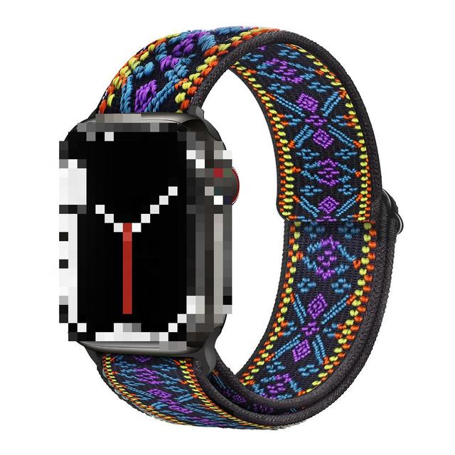 38/40/41/42/44/45mm Replacement Elastic Nylon Loop Watch Strap for Apple Watch Series 7 6 5 4 3 2 1 SE