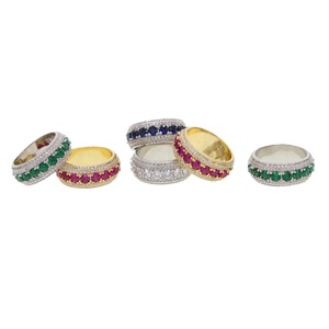 BIANCO verde <span class=keywords><strong>rosso</strong></span> blu 5A cubic zirconia cz wedding fidanzamento band completa cz eternity band ring per gli uomini - Product Image 2