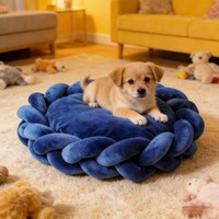 Nouveau design, lit pour animaux de compagnie en forme de canapé, fait main, de haute qualité, épaissi, circulaire, amovible, confortable, rond, en éponge, pour chiens et chats