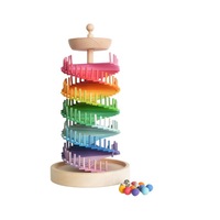 Grand 1:36 bricolage bois jouet teinture rotation vitesse balle jeu pour la reconnaissance des couleurs apprentissage précoce maternelle bâtiment éducatif
