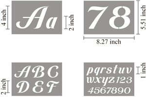 Pochoirs de <span class=keywords><strong>lettres</strong></span> de grande taille pour la peinture sur bois, pochoirs de <span class=keywords><strong>lettres</strong></span> et de chiffres, pochoirs en plastique réutilisables pour l'écriture - Product Image 3