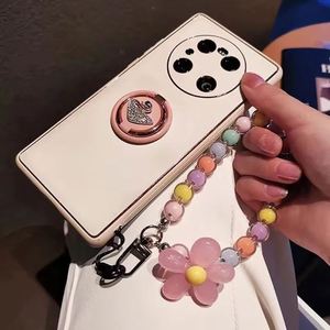 Phone Anti-lost <b>Lanyard</b> <b>Key</b> Short Wrist Pendant Colorful Macaron Round Bead Pendant Women's Hand-held Chain Mobile Phone <b>Lanyard</b> - Product Image 3
