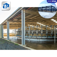 Structure en acier préfabriquée pour hangar d'élevage laitier et abri pour vaches, atelier en acier, conceptions à faible coût avec services de soudage et de découpe