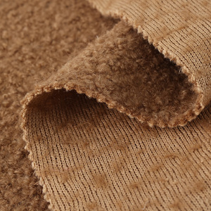 Heavyweight 40/60 len-poly bouclé Tweed vải dệt kim cho mùa Đông hiện đại cô gái áo khoác phù hợp với Phù hợp sử dụng thiết kế quần áo - Product Image 3