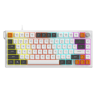 Clavier de jeu mécanique Ajazz AF82 sans fil avec bouton et écran, claviers à touches interchangeables pour le jeu/le bureau