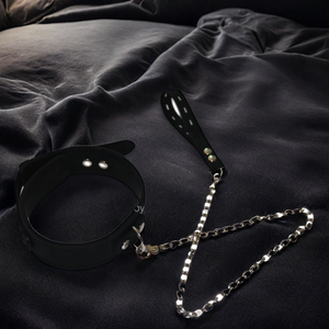 ปลอกคอซิลิโคนพร้อมโซ่ ของเล่นอีโรติก เฟติช BDSM เกมสำหรับผู้ใหญ่ ปลอกคอซิลิโคนสำหรับคู่รักเล่นเกมเซ็กซ์ - Product Image 5