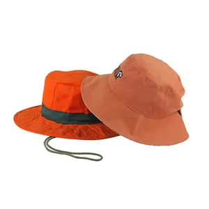 Kimtex Custom Wide Brim Men hiking hats Fishing Bucket Caps with string