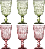 Vente en gros gobelet en verre coloré gaufré vin rouge coupe à champagne pour mariages jus eau décorations de mariage