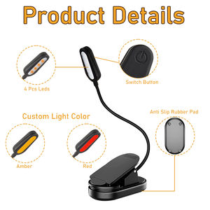 Lampe <span class=keywords><strong>de</strong></span> lecture pour livre personnalisée rechargeable 3 niveaux <span class=keywords><strong>de</strong></span> luminosité légère à clipser pour lire au lit - Product Image 5