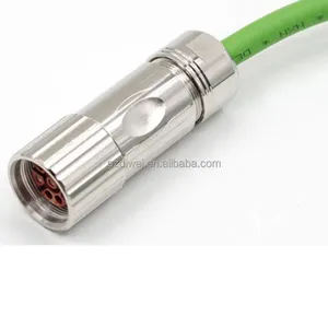 High quality servo motor cable M23 waterproof connector with high soft PUR drain chain M23 connector