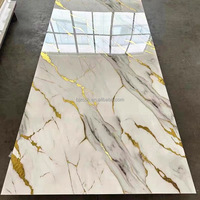 Panneaux muraux en PVC à motif damassé coloré, design moderne, nouvelle feuille de marbre UV, WPC plastique, imperméable et ignifuge pour l'extérieur