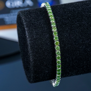 Wholesale Custom Fine Jewelry Diamond Designer Green Iced Out Vvs Moissanite 925 Silver Wedding Bracelet Certified Jewelry - Product Image 4