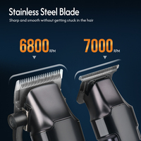 Tondeuse à barbe professionnelle Pritech pour hommes, machine à couper les cheveux sans fil, tondeuse électrique professionnelle, ensemble de tondeuses à cheveux