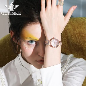 Reloj de Pulsera Mecánico para Mujer OUPINKE 3180, Elegante y Lujoso, Correa de Acero en Oro Rosa, Doble Calendario, Totalmente Automático - Product Image 6