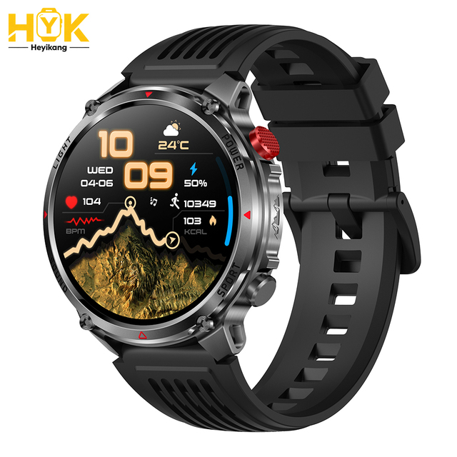 HT45 Smartwatch 1.7-inch IPS Touchscreen IP68 Waterproof AI Voice Assistant for Silica Gel Band Outdoor Men's Sports Watch