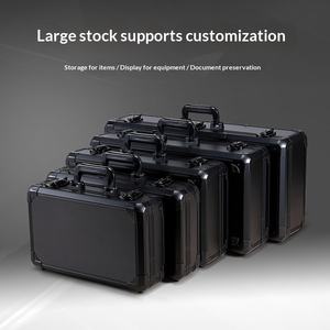 <span class=keywords><strong>Maletín</strong></span> Portaherramientas Personalizado de Aluminio Negro, Caja de <span class=keywords><strong>Herramientas</strong></span> para Uso Doméstico, Peluquería, <span class=keywords><strong>Maletín</strong></span> con Cerradura de 15 Pulgadas, Caja de Seguridad - Product Image 1