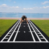 Tapis de fitness fonctionnel ignifuge en PP noir pour entraînement privé en extérieur, cordes de combat et tapis de fitness à adhérence amortie