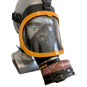 Masker <span class=keywords><strong>Gas</strong></span> Full Face Bersertifikat CE dengan Kartrid Filter Gabungan - Perlindungan Pernapasan Industri - Product Image 1