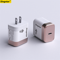 Chargeur mural rapide pour téléphone portable, couleur blanche, 30W, type C US, port unique, charge rapide 3.0, chargeurs pour téléphone portable