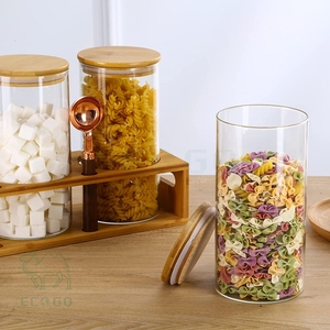 Airtight Storage Glass Jars with <b>Shelf</b>, Large Capacity Sealed Glass Coffee Canisters, Kitchen Food Storage Jars - Product Image 1