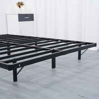 Lit suspendu moderne personnalisé sans tête de lit, cadre en fer, cadre en acier, chambre principale, lit double d'hôtel, tapis tatami, cadre en acier