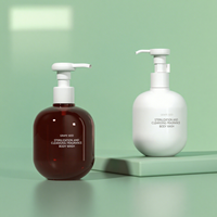 Flacon pompe sphérique rond personnalisé 300 ml pour shampoing et sérum de soin avec pompe à verrouillage de sécurité