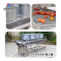 Groente- en fruitdroger met trapsgewijze transportband, ontwateringsmachine, 4 ventilatoren, SUS 304, continue lijn, voedingsmiddelenfabriek, OEM, groothandel