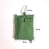 Gantungan kunci taktis dompet kantong portabel luar ruangan berkemah mendaki kunci penyimpanan kartu Mini pak dompet koin tas ritsleting dengan Carabiner