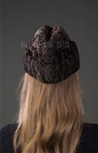 Cappello da Donna in <span class=keywords><strong>Pelliccia</strong></span> <span class=keywords><strong>di</strong></span> Agnello <span class=keywords><strong>Persiano</strong></span> <span class=keywords><strong>Marrone</strong></span> Swakara Karakul Astrakhan Cossack, Personalizzabile con Logo, in Vendita - Product Image 4
