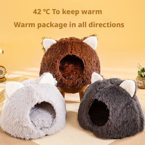 Cama Ecológica para Gatos y Perros, Tipo <span class=keywords><strong>Cueva</strong></span>, Personalizable, de Felpa Gruesa, Ortopédica, Desmontable y Lavable - Product Image 2