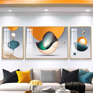 Ensemble de décoration d'intérieur abstraite africaine de luxe, grande taille, art mural géométrique pour salon, hôtel, peinture décorative en porcelaine de cristal - Product Image 4