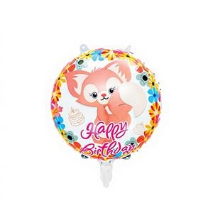 Globo redondo de Feliz Cumpleaños de 18 pulgadas con bonito diseño de animales para Baby Shower, decoraciones para fiesta de graduación y Día de la madre - Product Image 1