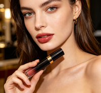 Emballage de brillant à lèvres personnalisé en gros marque privée rouge à lèvres mat végétalien nu maquillage imperméable pour les lèvres en boîte