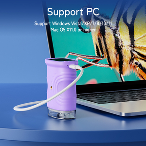 Giá tốt 1000X Zoom trẻ em xách tay kính hiển vi Túi cầm tay mini Kính hiển vi kính hiển vi kỹ thuật số với màn hình LCD - Product Image 3