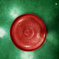 Plateau d'alimentation automatique en plastique de forme ronde pour poussins et poulets de chair, rouge, en promotion