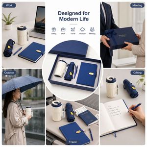 Ensemble cadeau d'entreprise parapluie pliant, gobelet 450 ml, stylo, carnet, personnalisation de marque, fournisseur OEM ODM, usine, vente en gros Chine - Product Image 3