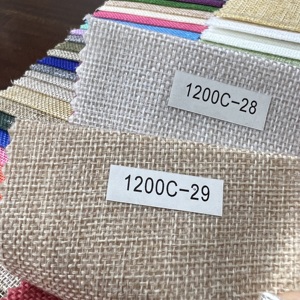 Tela de tapicería de poliéster 100% transpirable tejida duradera con textura sólida de lino para fundas de cojines de asiento de sillón de sofá - Product Image 3