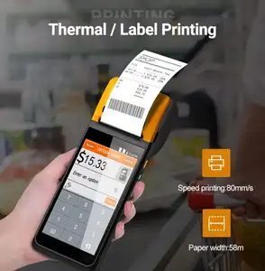 Produk baru murah 2024 Android 12 mesin Pos genggam Printer seluler semua dalam satu layar sentuh 5.5 inci