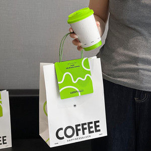 Bán buôn tùy chỉnh Kraft túi giấy dùng một lần uống Takeaway túi xách cho Cà Phê Trà sữa thực phẩm cửa hàng Giấy túi với logo riêng của bạn - Product Image 3