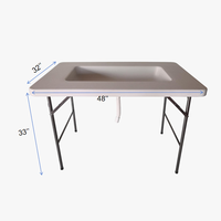 Meilleur prix Table de refroidisseur de glace pliante moderne en plastique blanc de 4 pieds avec jupe pour la fête