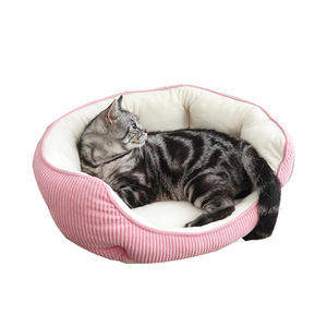 Cama de gato/perro rosa de verano, nido de dormir profundo de pana de alta densidad, resistente a los arañazos, Universal, todas las estaciones, embalaje personalizado sólido - Product Image 6