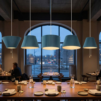 Lustre LED plissé moderne nordique avec cadre en fer, longueur réglable, tissu écologique, température de couleur multiple