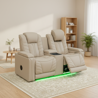 Canapés inclinables électriques modernes et minimalistes avec haut-parleur Bluetooth et éclairage d'ambiance LED pour salon et mobilier de maison